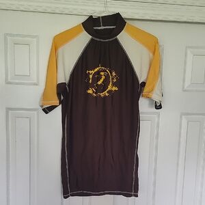 Brown and Yellow Swim Shirt
